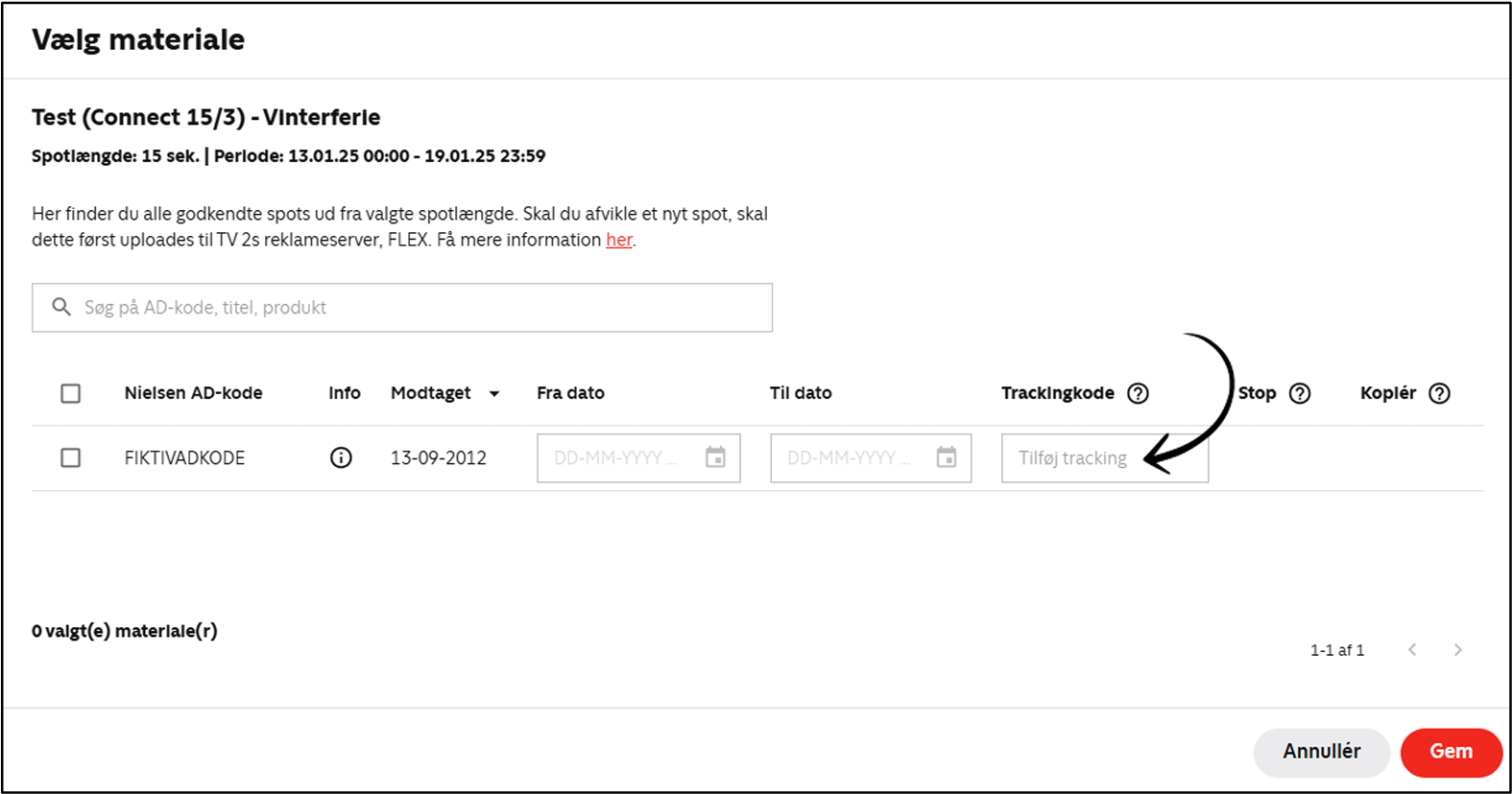 Placering af trackingkode